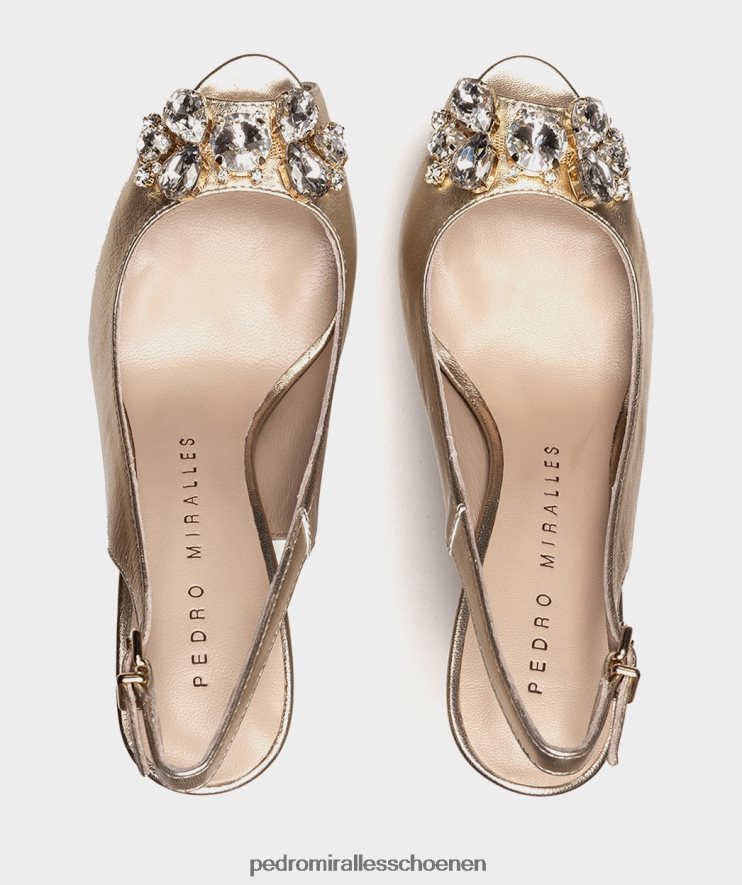 Sandalen met hak Pedro Miralles venecia napametaal platino BV6H8F59