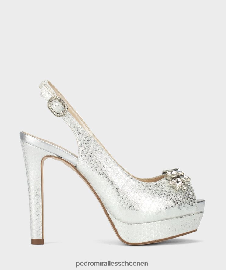 Sandalen met hak Pedro Miralles zorgza escama metaal blanco BV6H8F136