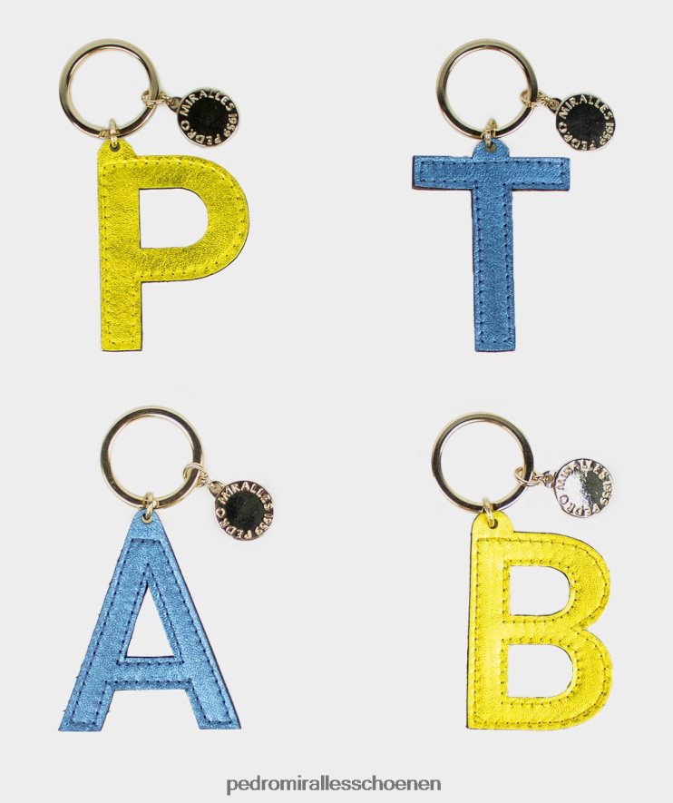 accessoires Pedro Miralles llavero aanvankelijk de piel azul en amarillo napametaal beryl BV6H8F569